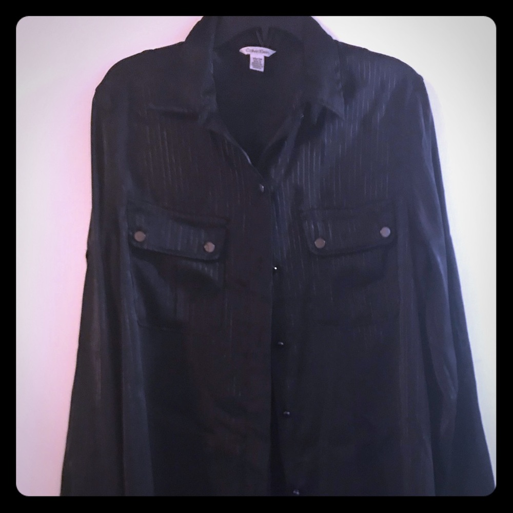Black button down blouse